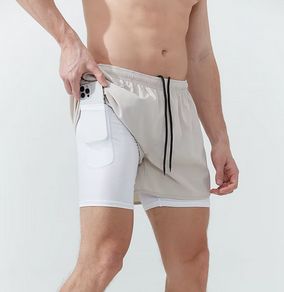 Shorts da Crossfit Uomo, Sabbia, Corti CrossFit per tutti