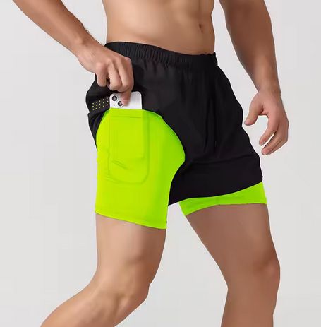 Shorts da Crossfit Uomo, Nero e Fluo, Corti CrossFit per tutti