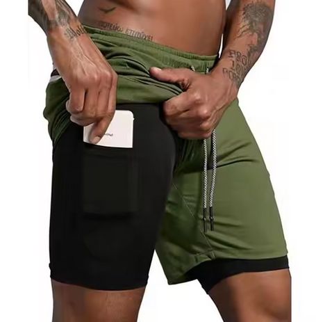 Shorts da Crossfit Uomo, Verde militare, traspiranti CrossFit per tutti